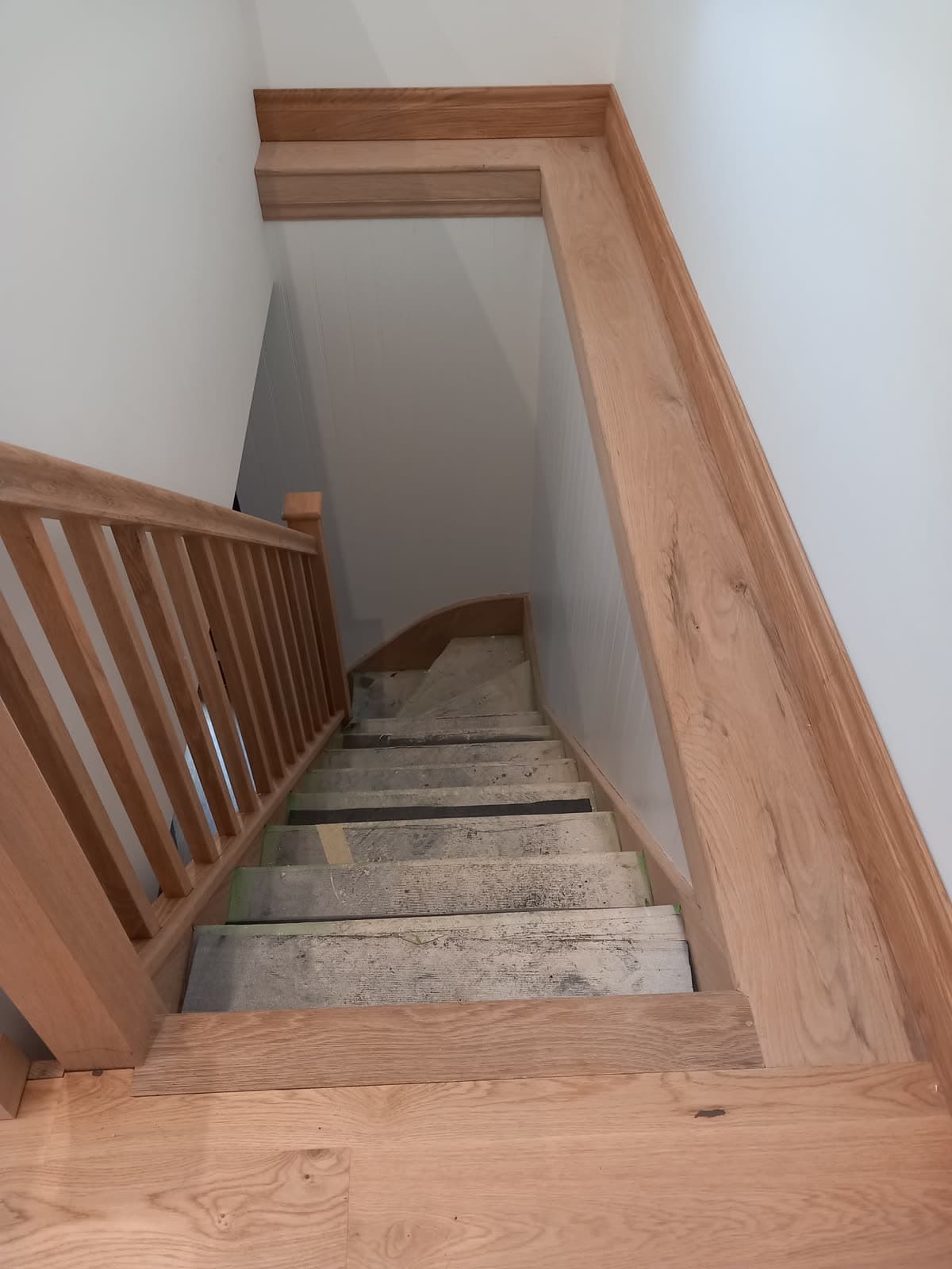 Oak floor and bespoke staircase