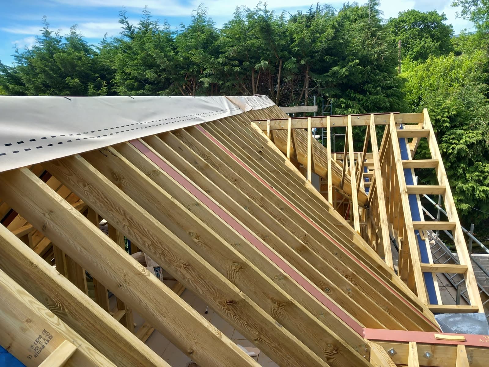 Rafters and breather membrane detail