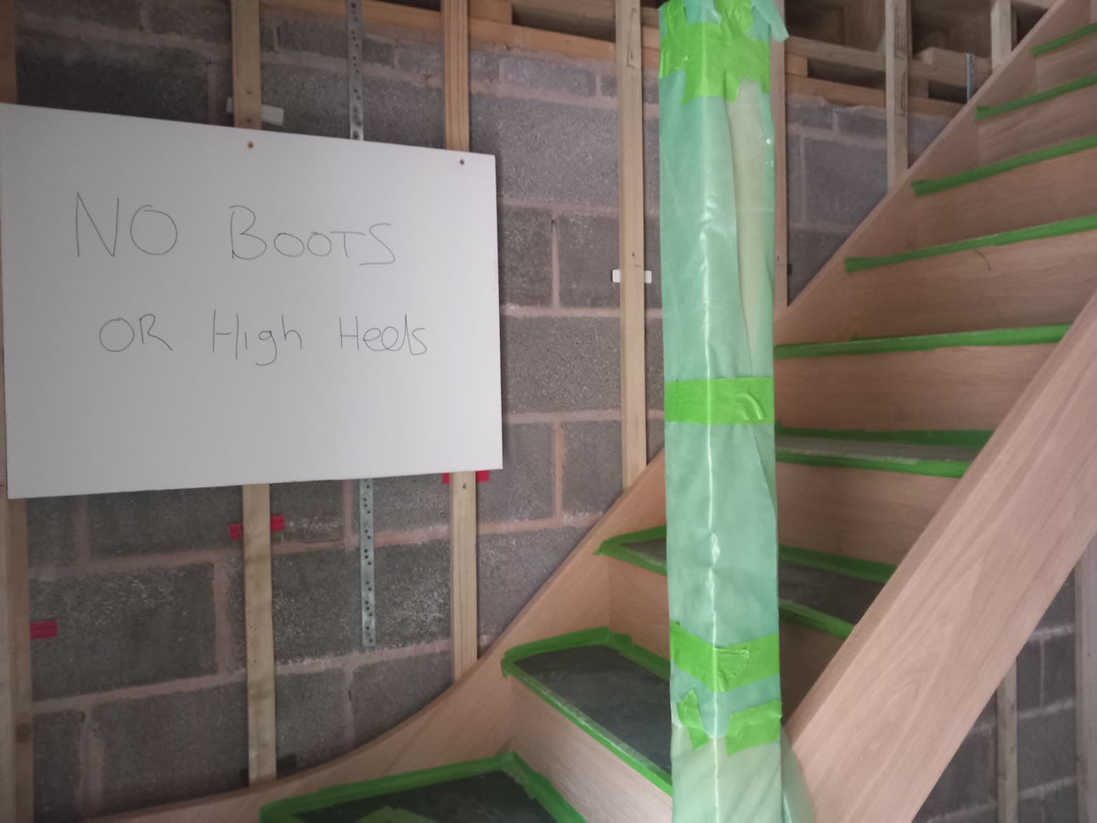 Freshly-fitted oak staircase