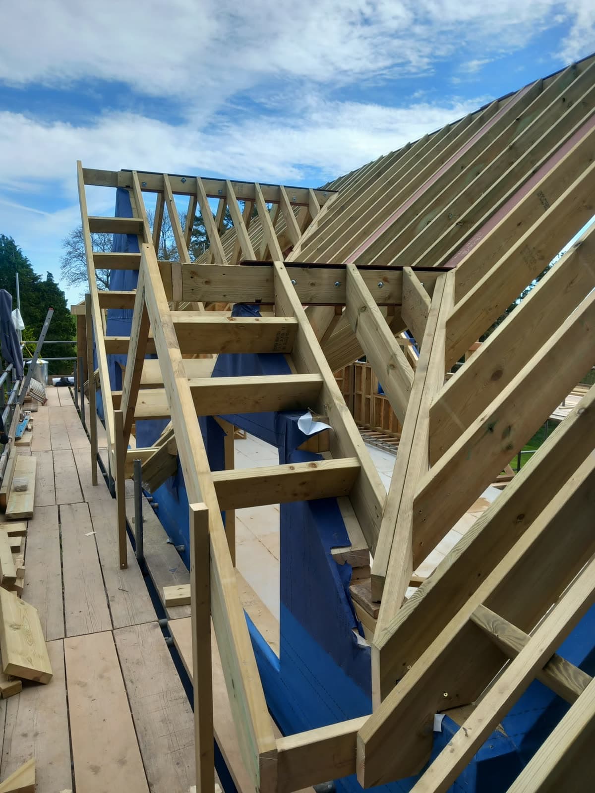 Roof valley from the scaffold walkway
