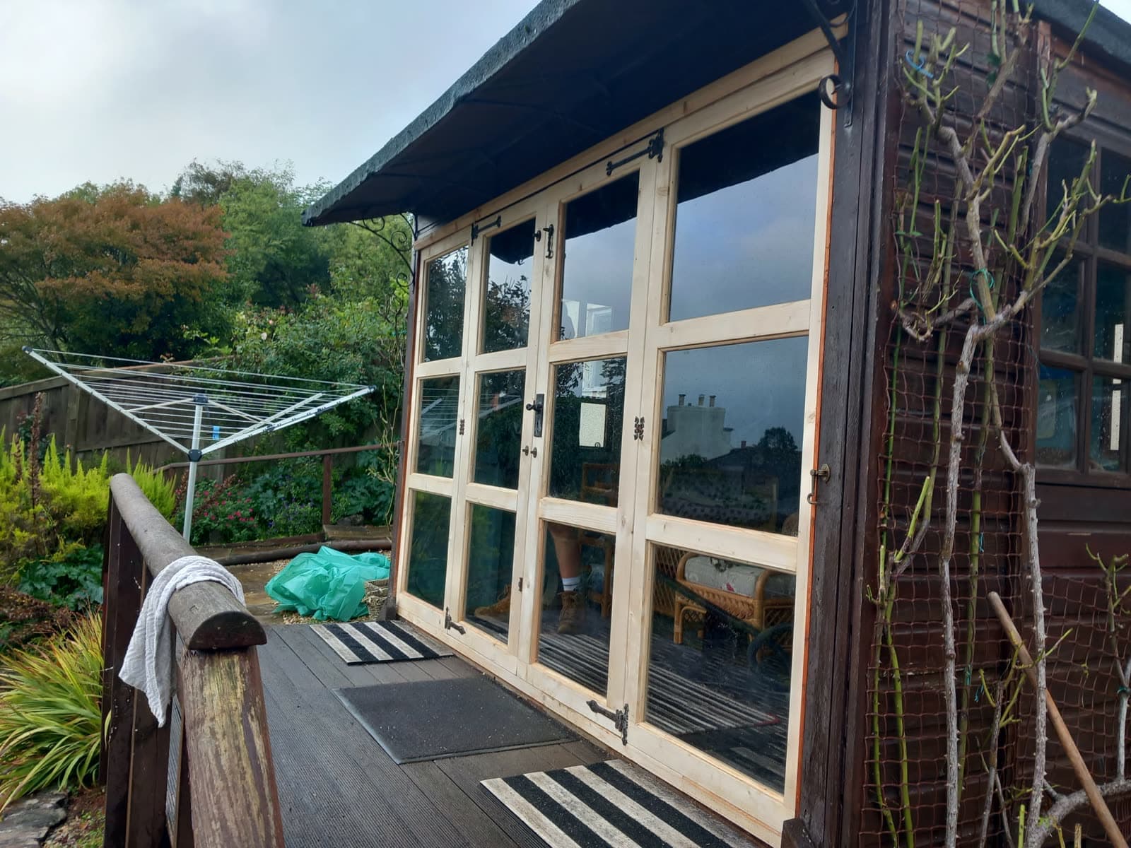 New French doors, garden view
