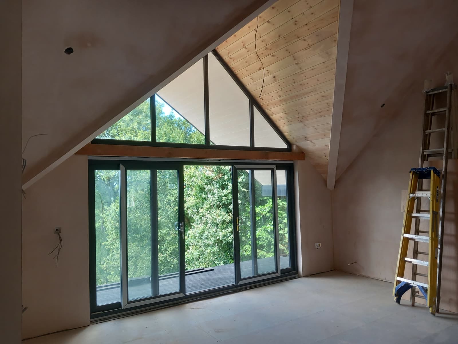 Bi-fold doors on a vaulted extension